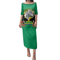 Gabon Independence Day Family Matching Puletasi and Hawaiian Shirt Memorial Leon Mba Monument - Wonder Print Shop