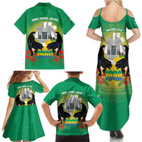 Gabon Independence Day Family Matching Summer Maxi Dress and Hawaiian Shirt Memorial Leon Mba Monument - Wonder Print Shop