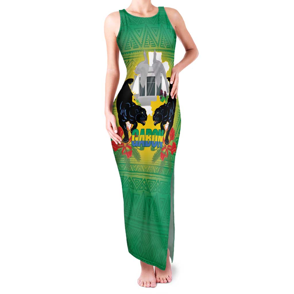 Gabon Independence Day Family Matching Tank Maxi Dress and Hawaiian Shirt Memorial Leon Mba Monument - Wonder Print Shop