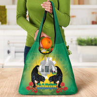 Gabon Independence Day Grocery Bag Memorial Leon Mba Monument - Wonder Print Shop