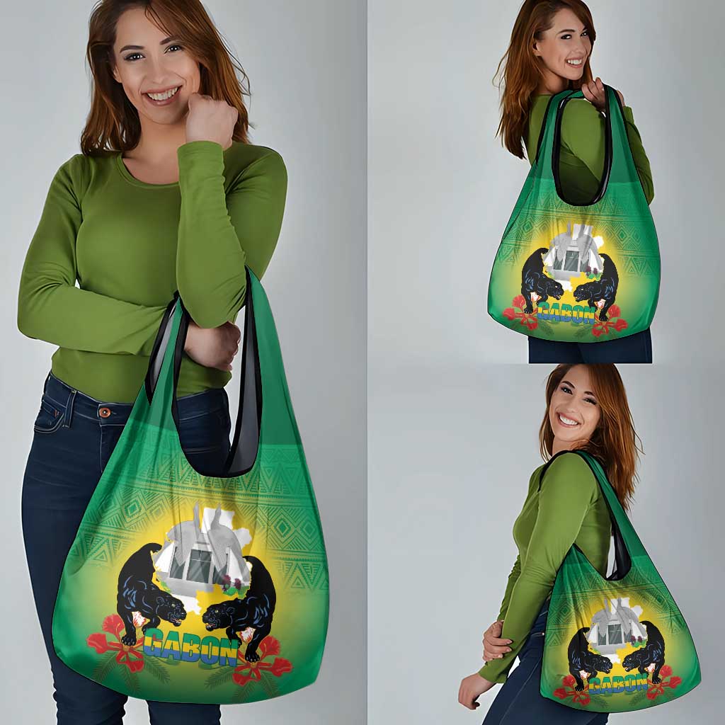 Gabon Independence Day Grocery Bag Memorial Leon Mba Monument - Wonder Print Shop
