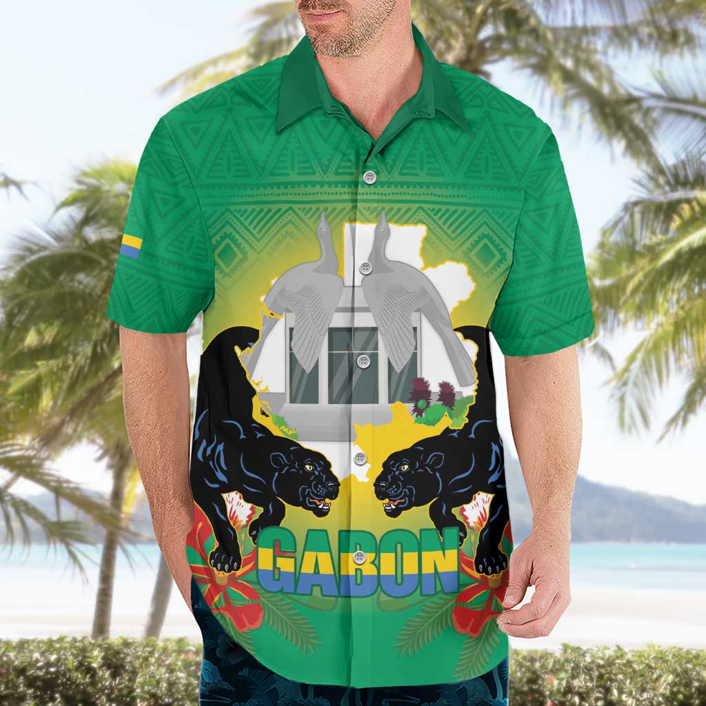 Gabon Independence Day Hawaiian Shirt Memorial Leon Mba Monument - Wonder Print Shop