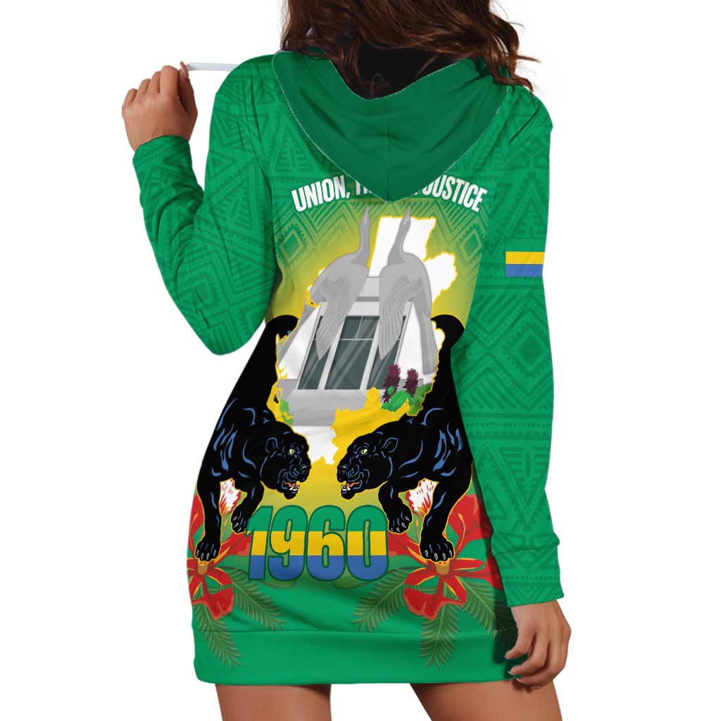Gabon Independence Day Hoodie Dress Memorial Leon Mba Monument - Wonder Print Shop