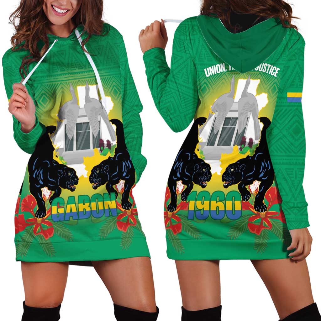 Gabon Independence Day Hoodie Dress Memorial Leon Mba Monument - Wonder Print Shop