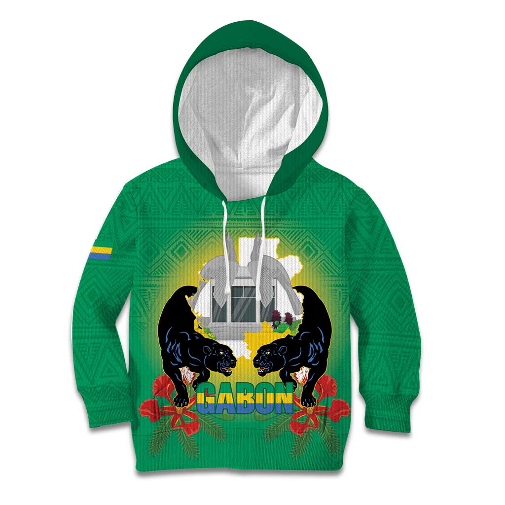 Gabon Independence Day Kid Hoodie Memorial Leon Mba Monument - Wonder Print Shop
