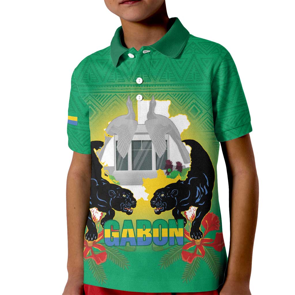 Gabon Independence Day Kid Polo Shirt Memorial Leon Mba Monument - Wonder Print Shop