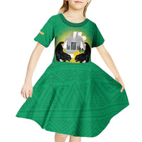 Gabon Independence Day Kid Short Sleeve Dress Memorial Leon Mba Monument - Wonder Print Shop