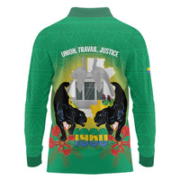 Gabon Independence Day Long Sleeve Polo Shirt Memorial Leon Mba Monument - Wonder Print Shop