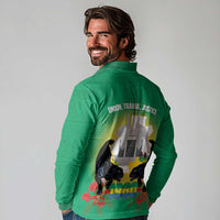 Gabon Independence Day Long Sleeve Polo Shirt Memorial Leon Mba Monument - Wonder Print Shop