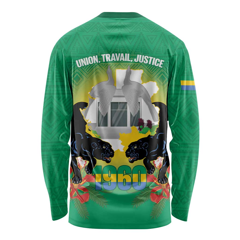 Gabon Independence Day Long Sleeve Shirt Memorial Leon Mba Monument - Wonder Print Shop
