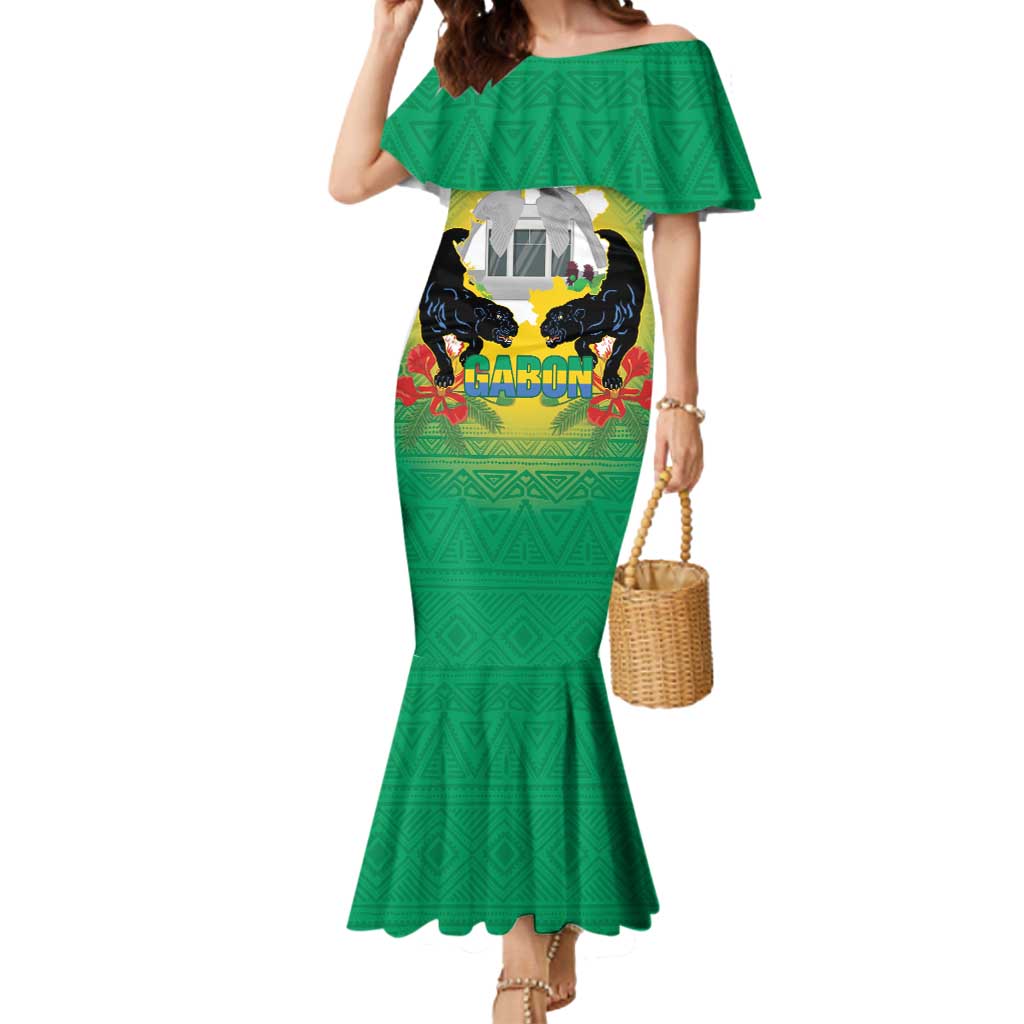 Gabon Independence Day Mermaid Dress Memorial Leon Mba Monument - Wonder Print Shop