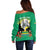 Gabon Independence Day Off Shoulder Sweater Memorial Leon Mba Monument - Wonder Print Shop