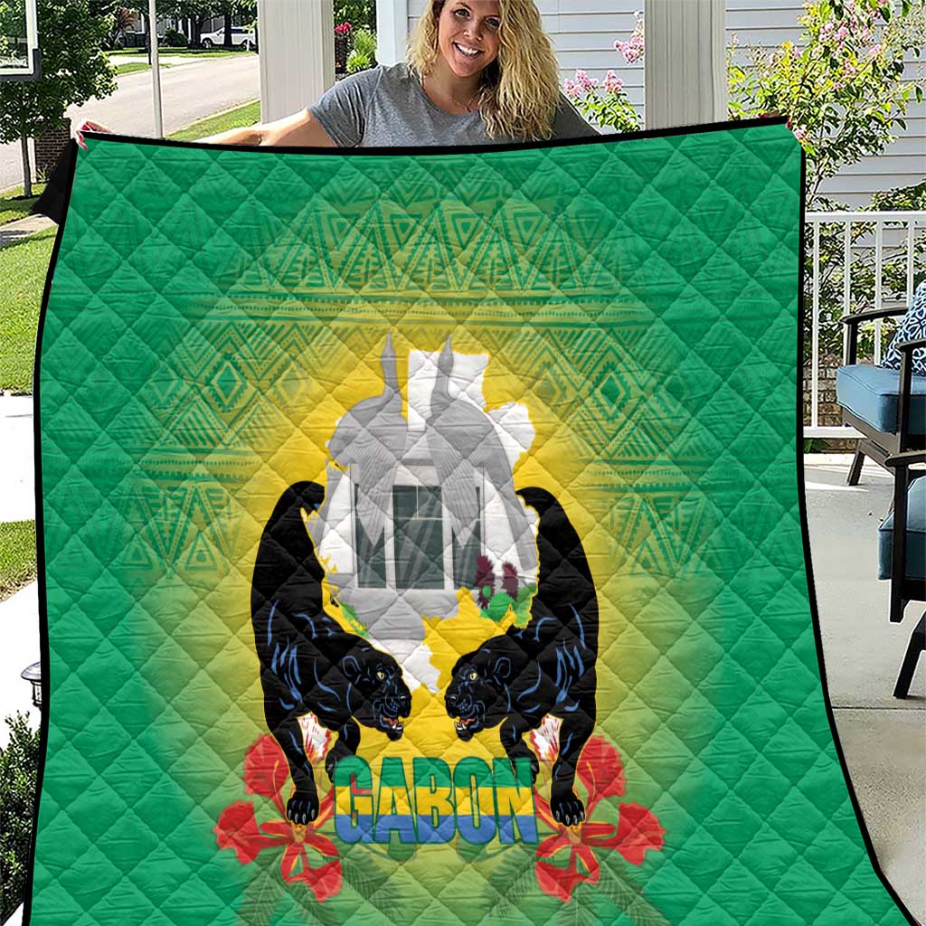 Gabon Independence Day Quilt Memorial Leon Mba Monument - Wonder Print Shop