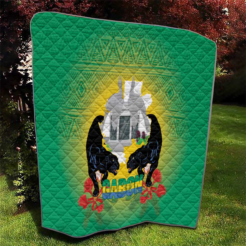 Gabon Independence Day Quilt Memorial Leon Mba Monument - Wonder Print Shop