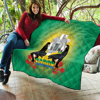 Gabon Independence Day Quilt Memorial Leon Mba Monument - Wonder Print Shop