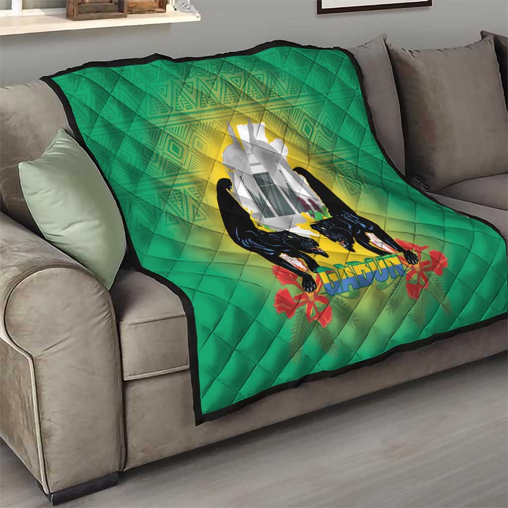 Gabon Independence Day Quilt Memorial Leon Mba Monument - Wonder Print Shop