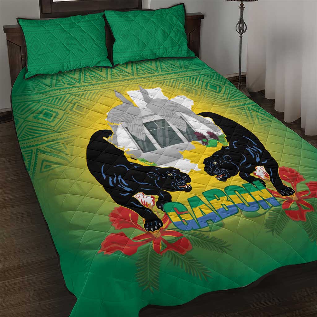 Gabon Independence Day Quilt Bed Set Memorial Leon Mba Monument - Wonder Print Shop