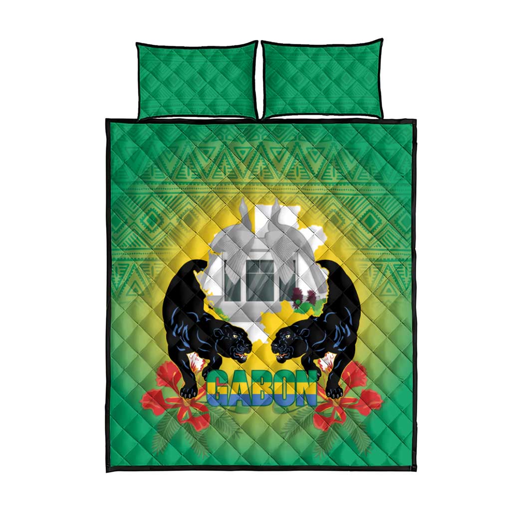 Gabon Independence Day Quilt Bed Set Memorial Leon Mba Monument - Wonder Print Shop