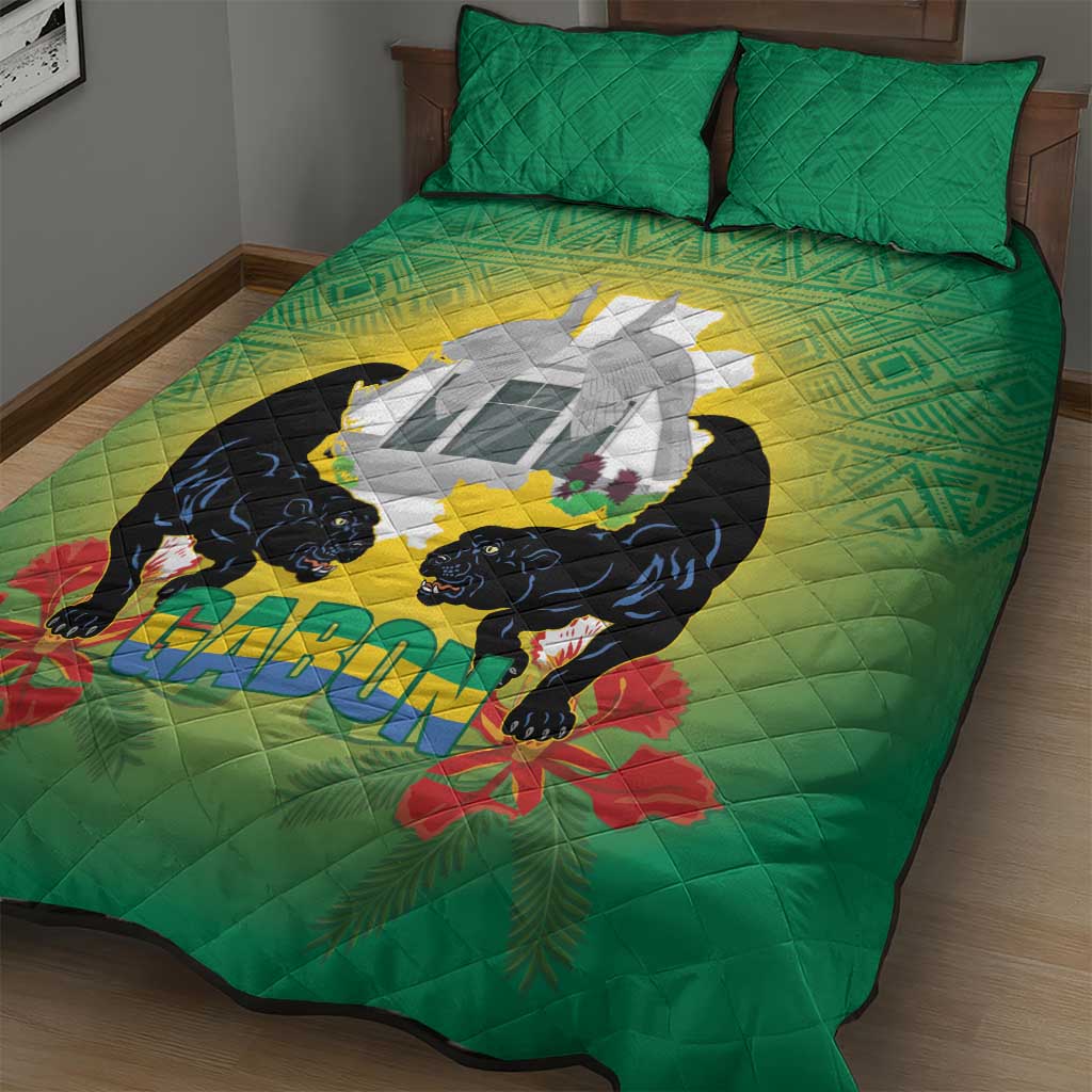Gabon Independence Day Quilt Bed Set Memorial Leon Mba Monument - Wonder Print Shop