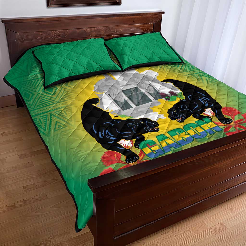 Gabon Independence Day Quilt Bed Set Memorial Leon Mba Monument - Wonder Print Shop