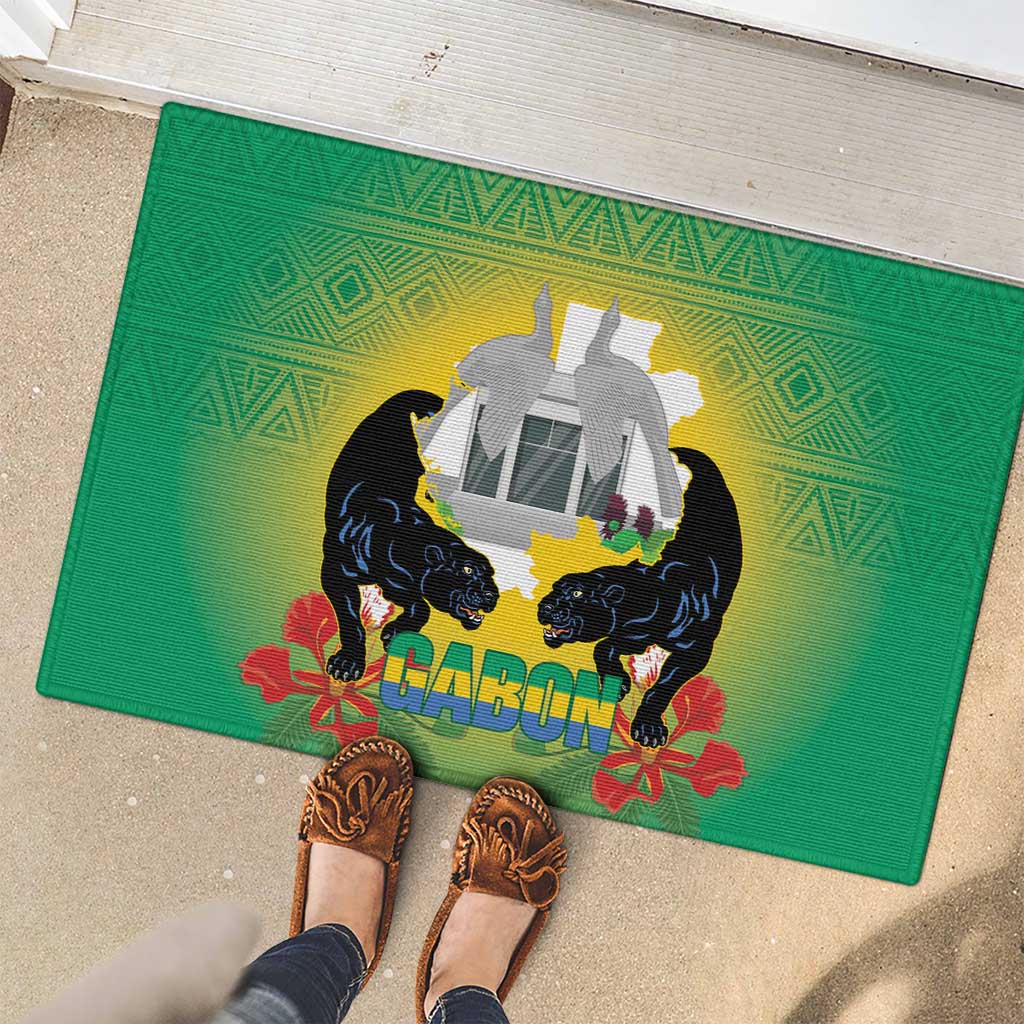 Gabon Independence Day Rubber Doormat Memorial Leon Mba Monument - Wonder Print Shop