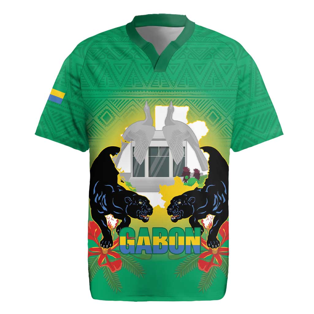 Gabon Independence Day Rugby Jersey Memorial Leon Mba Monument - Wonder Print Shop