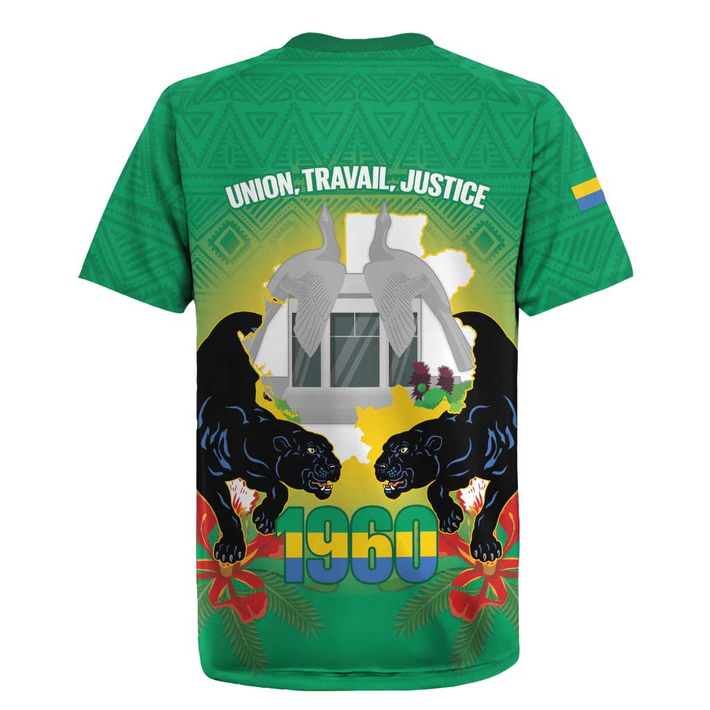 Gabon Independence Day Rugby Jersey Memorial Leon Mba Monument - Wonder Print Shop