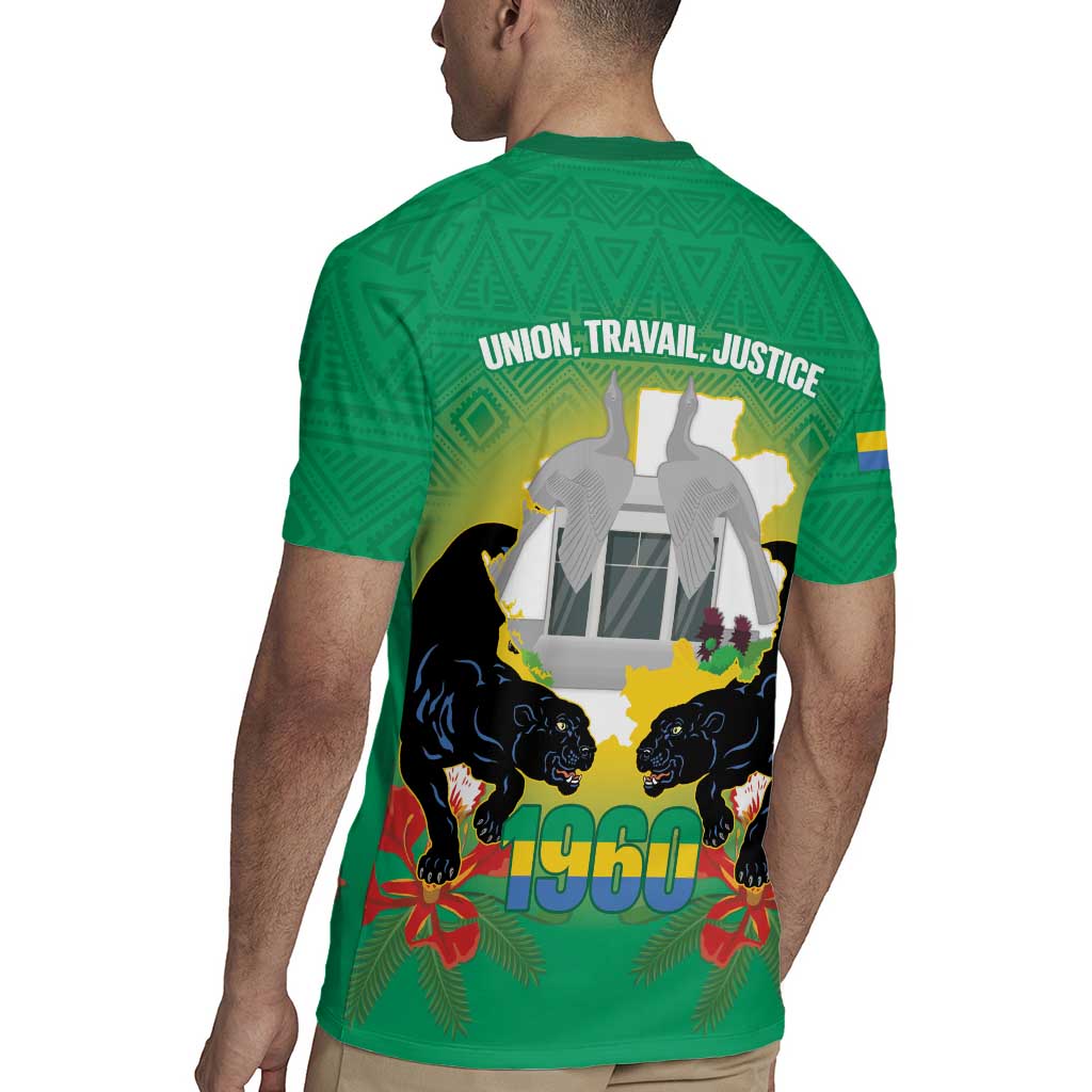 Gabon Independence Day Rugby Jersey Memorial Leon Mba Monument - Wonder Print Shop