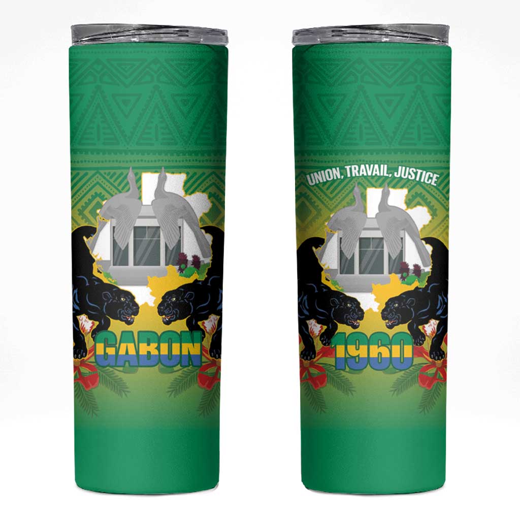 Gabon Independence Day Skinny Tumbler Memorial Leon Mba Monument - Wonder Print Shop