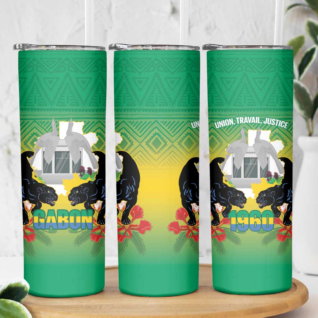Gabon Independence Day Skinny Tumbler Memorial Leon Mba Monument - Wonder Print Shop