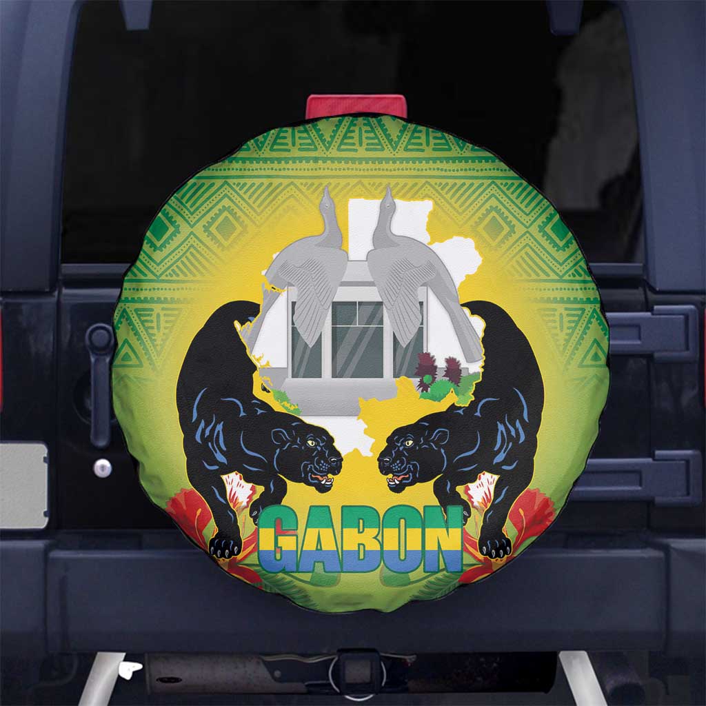 Gabon Independence Day Spare Tire Cover Memorial Leon Mba Monument - Wonder Print Shop