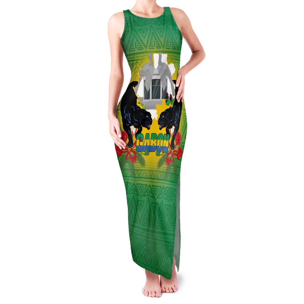 Gabon Independence Day Tank Maxi Dress Memorial Leon Mba Monument - Wonder Print Shop