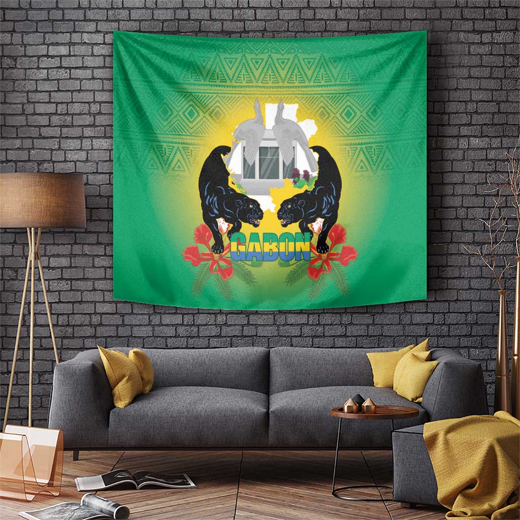 Gabon Independence Day Tapestry Memorial Leon Mba Monument - Wonder Print Shop