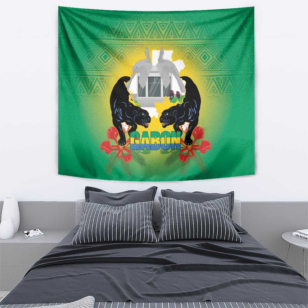 Gabon Independence Day Tapestry Memorial Leon Mba Monument - Wonder Print Shop