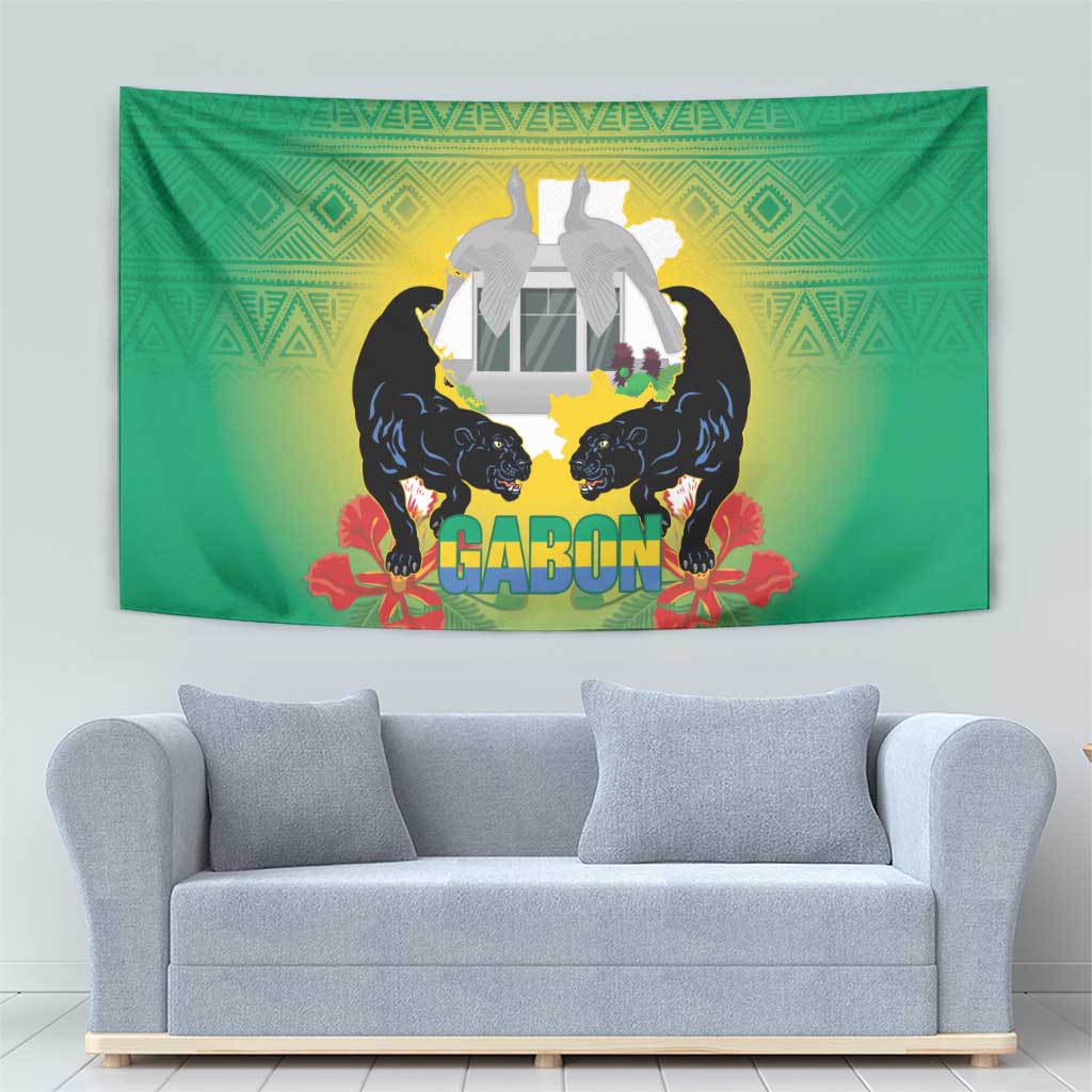 Gabon Independence Day Tapestry Memorial Leon Mba Monument - Wonder Print Shop