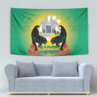 Gabon Independence Day Tapestry Memorial Leon Mba Monument - Wonder Print Shop