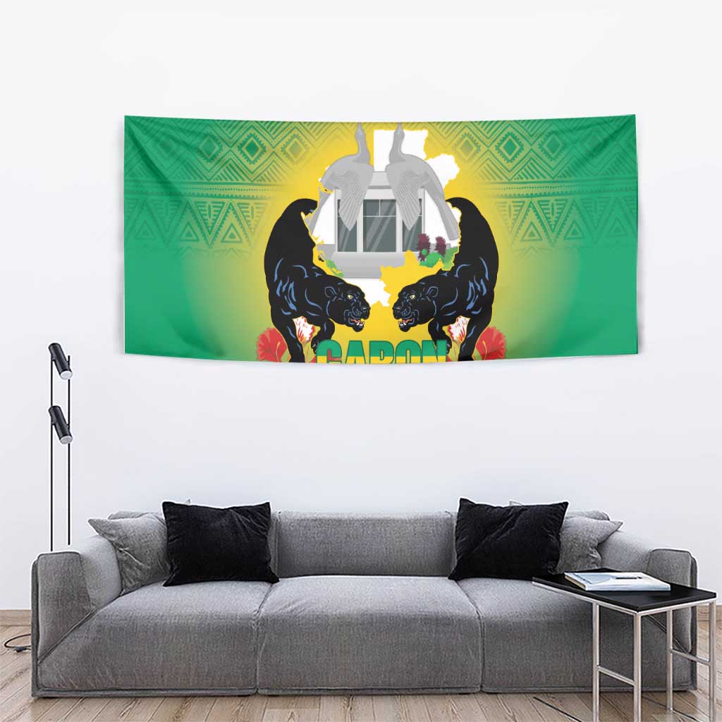 Gabon Independence Day Tapestry Memorial Leon Mba Monument - Wonder Print Shop