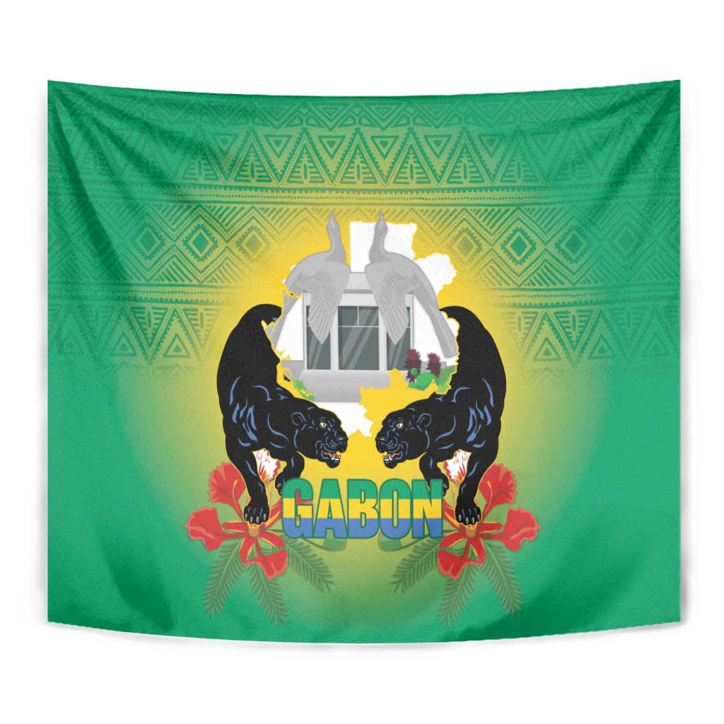 Gabon Independence Day Tapestry Memorial Leon Mba Monument - Wonder Print Shop