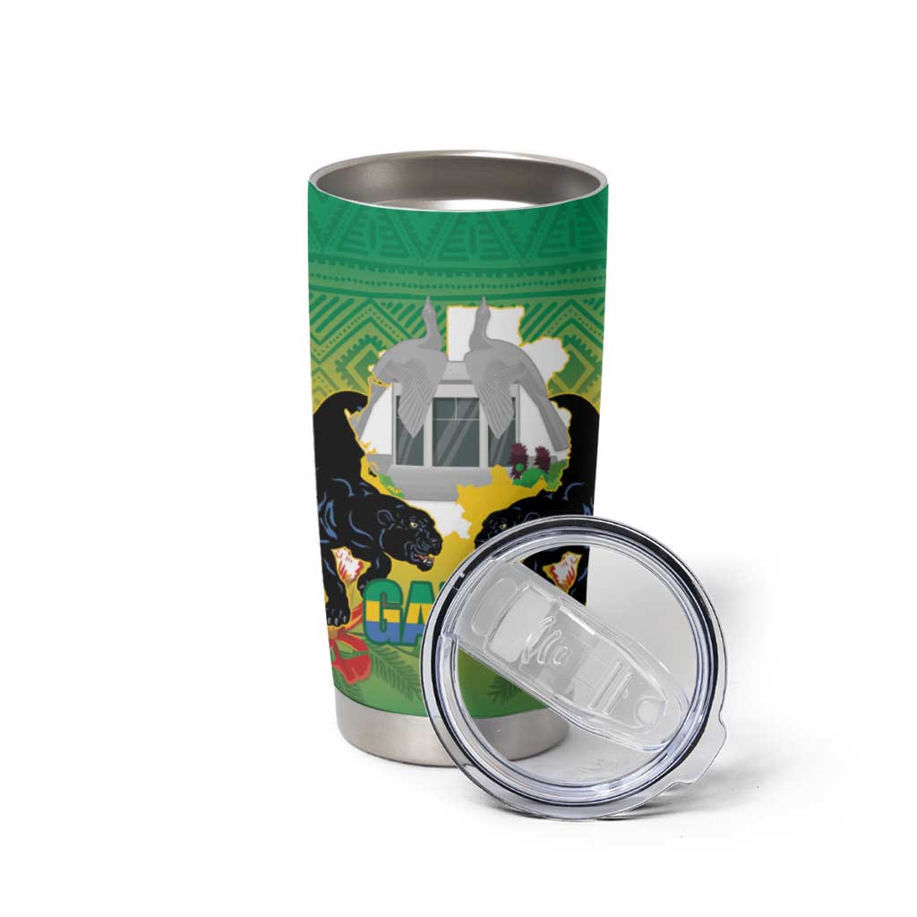 Gabon Independence Day Tumbler Cup Memorial Leon Mba Monument - Wonder Print Shop