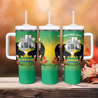 Gabon Independence Day Tumbler With Handle Memorial Leon Mba Monument - Wonder Print Shop