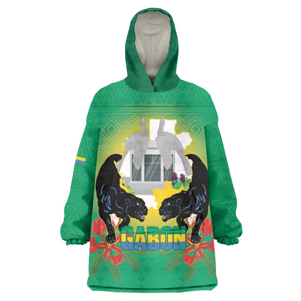 Gabon Independence Day Wearable Blanket Hoodie Memorial Leon Mba Monument - Wonder Print Shop