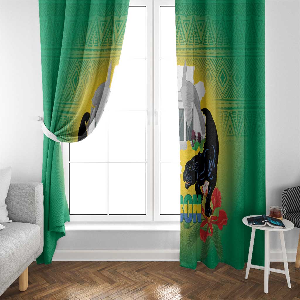 Gabon Independence Day Window Curtain Memorial Leon Mba Monument - Wonder Print Shop