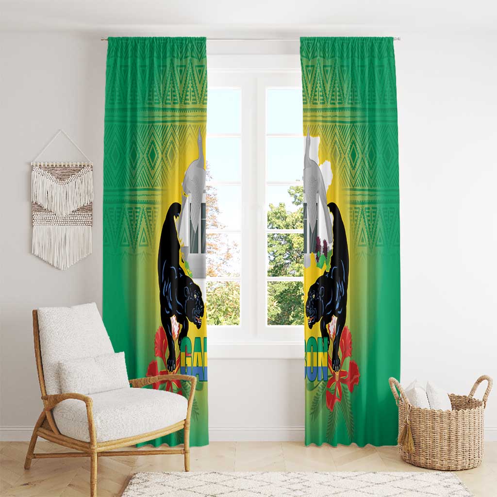Gabon Independence Day Window Curtain Memorial Leon Mba Monument - Wonder Print Shop