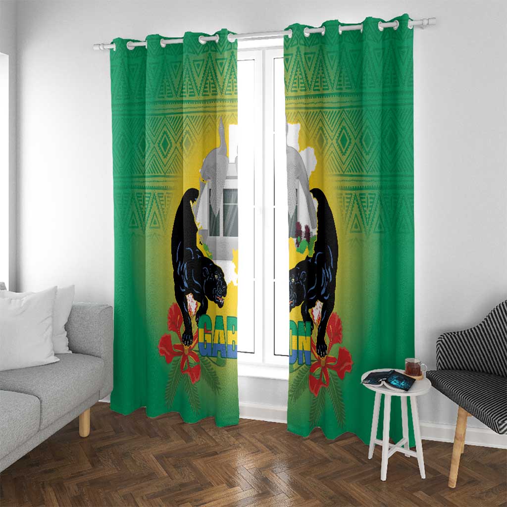 Gabon Independence Day Window Curtain Memorial Leon Mba Monument - Wonder Print Shop