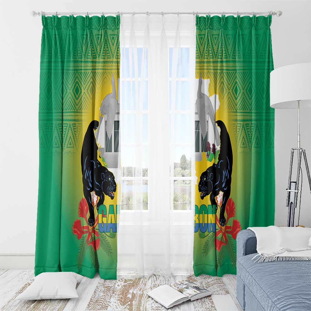 Gabon Independence Day Window Curtain Memorial Leon Mba Monument - Wonder Print Shop