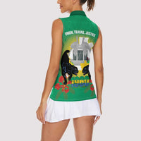 Gabon Independence Day Women Sleeveless Polo Shirt Memorial Leon Mba Monument - Wonder Print Shop
