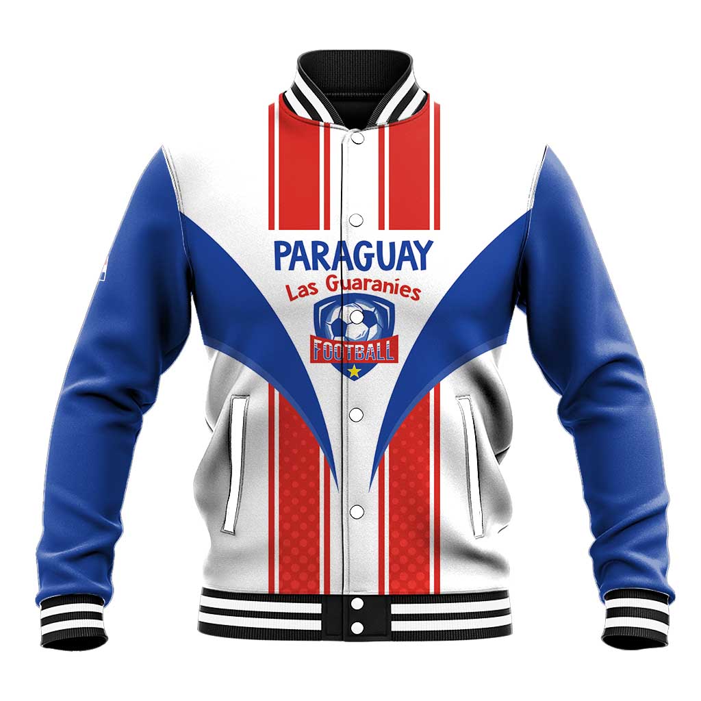 Custom Paraguay Football Baseball Jacket Come On Las Guaranies - Wonder Print Shop