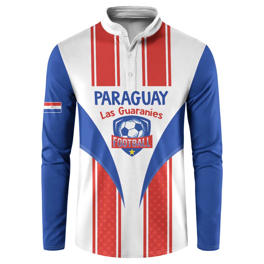 Custom Paraguay Football Button Sweatshirt Come On Las Guaranies - Wonder Print Shop