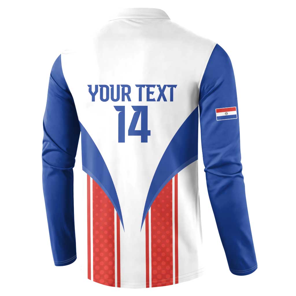 Custom Paraguay Football Button Sweatshirt Come On Las Guaranies - Wonder Print Shop