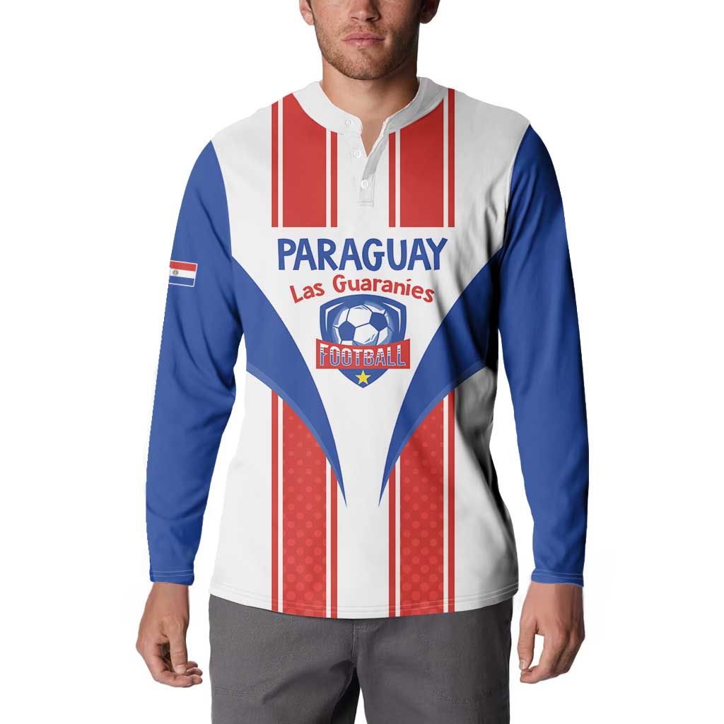 Custom Paraguay Football Button Sweatshirt Come On Las Guaranies - Wonder Print Shop